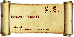 Hamvai Rudolf névjegykártya
